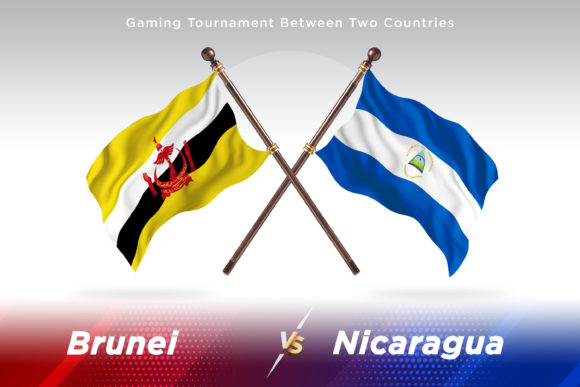 Brunei Versus Nicaragua Two Flags: A Design Asset with Bold Contrast