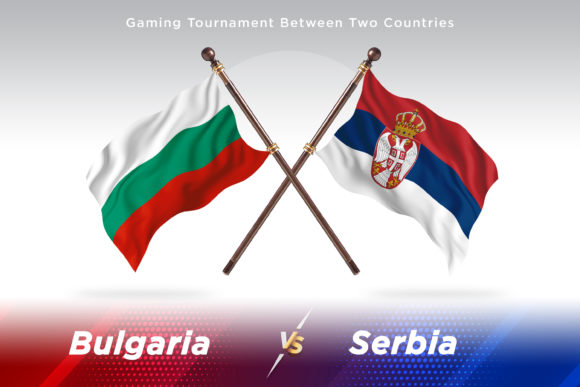 Bulgaria Versus Serbia Two Flags
