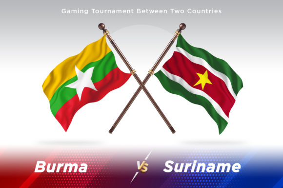 Burma Versus Suriname Two Flags